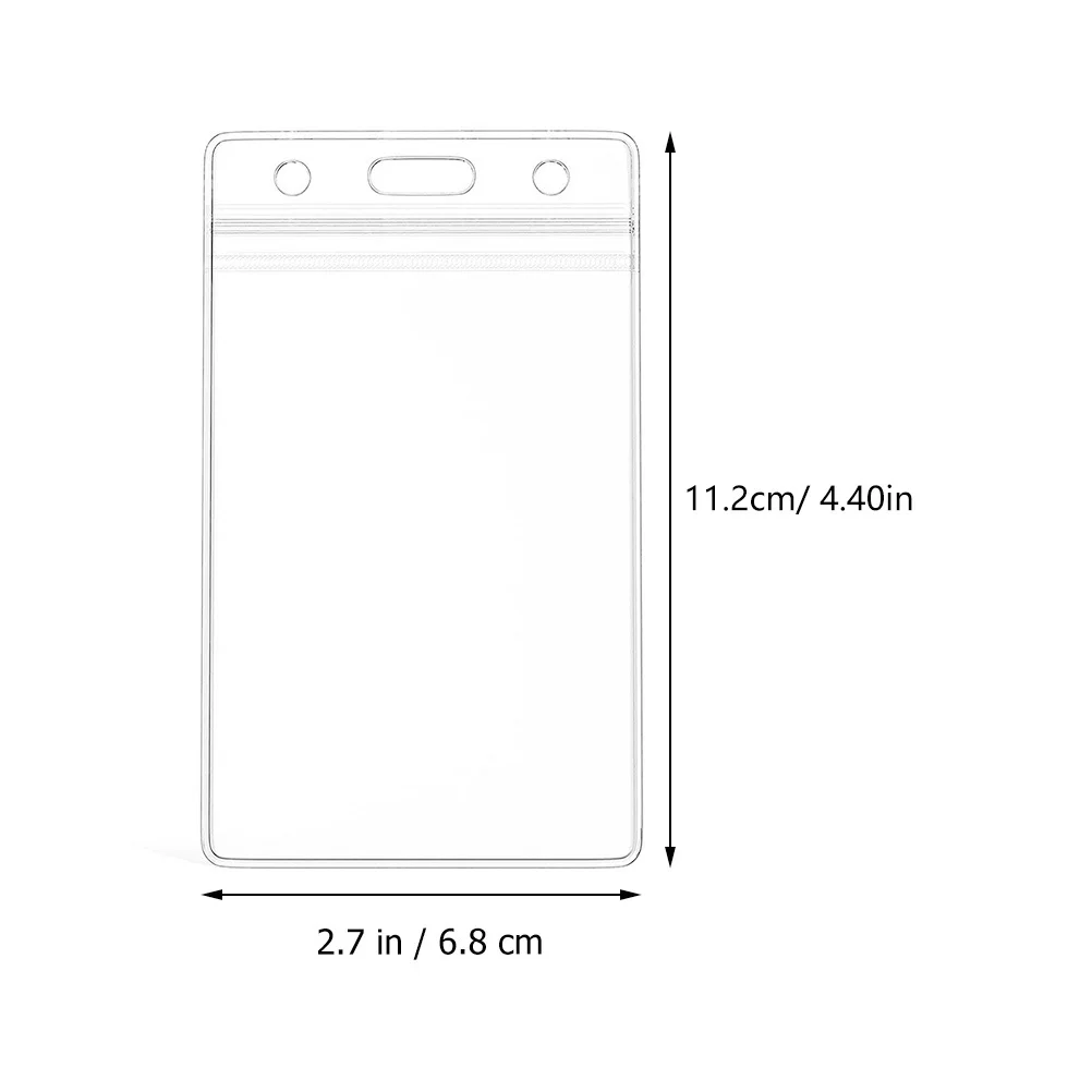 

20pcs Waterproof Id Card Holder Clear Pvc Badge Sleeve For Credit Cards Name Cards Storage Multi-Functional Vertical Protector