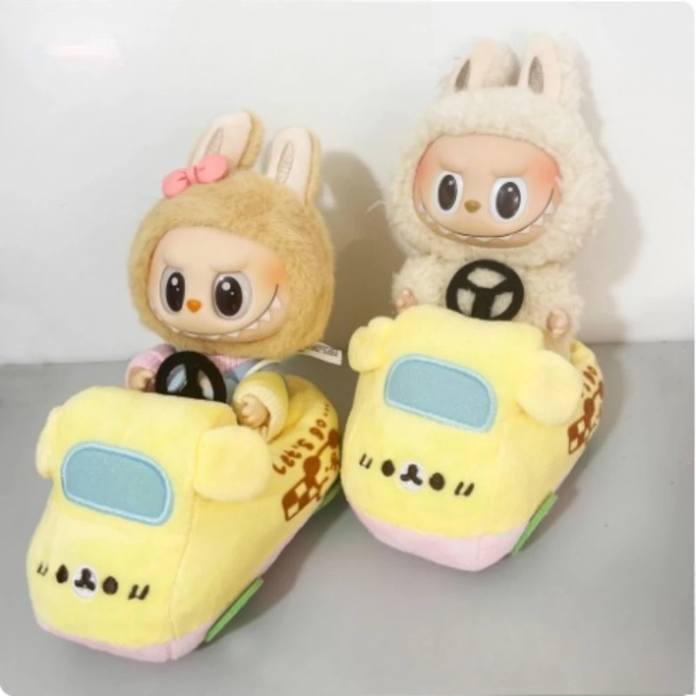 4.0 mini labubu outfits & carro de pelúcia casual wear dopamina macacão conjunto roupa brincalhão para 10.5cm boneca acessórios presente natal
