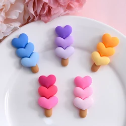 10PCS Heart Lollipop Series Resin Flat Back Cabochons For Hairpin Scrapbooking DIY Jewelry Craft Decoration Accessories