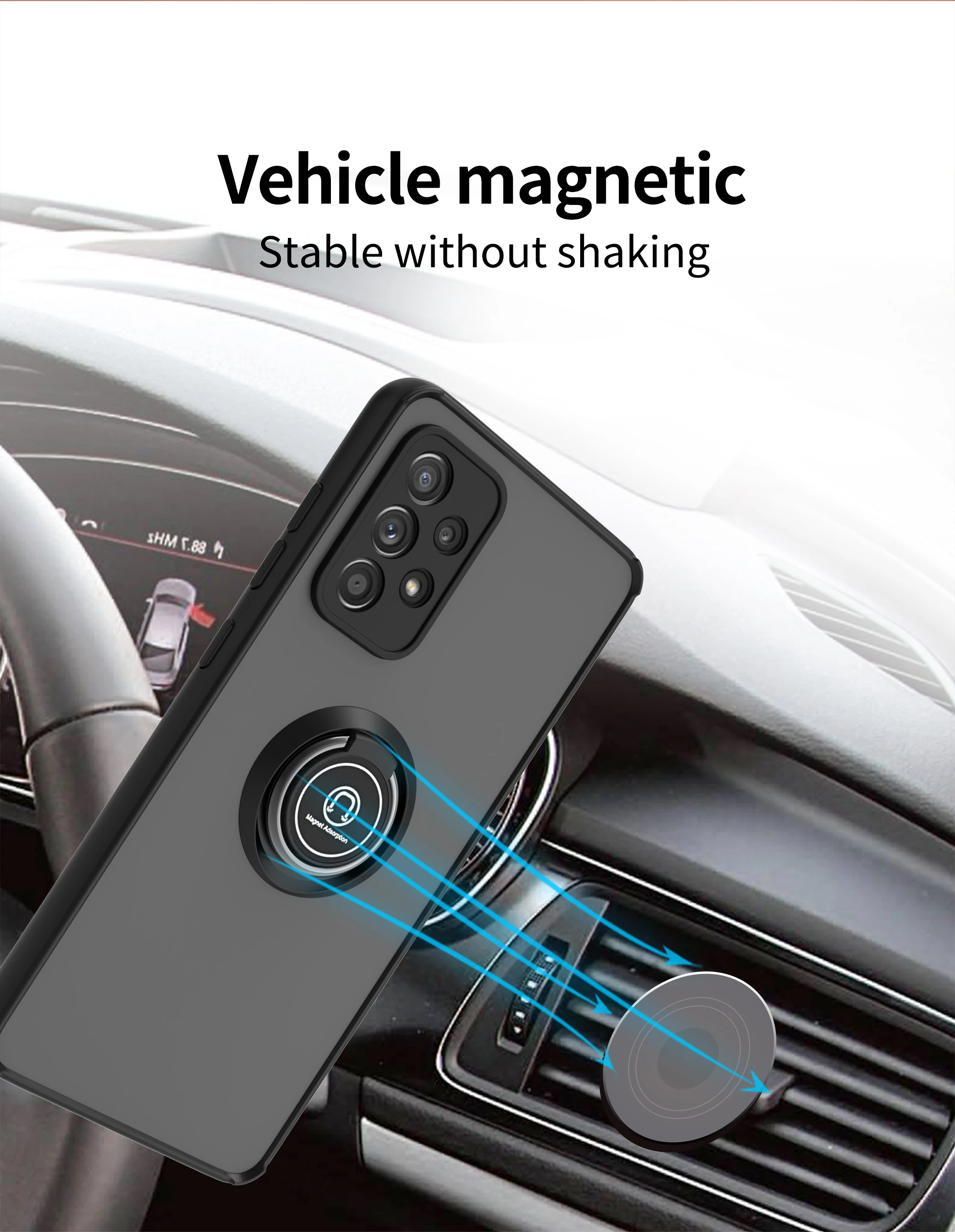 Car Magnetic Ring Stand Phone Case For Samsung Galaxy A11 A21 A21S A31 A51 A71 M21 M31 M51 M31S F52 F62 A01 A03 Core Back Cover