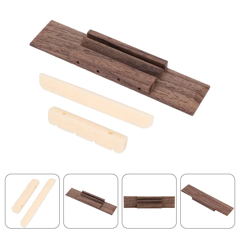 1Set High Quality Ukulele Bridge Saddle Kit Manual Adjustable Wood Saddle for String Stabilization and Tone Improvement Ukulele