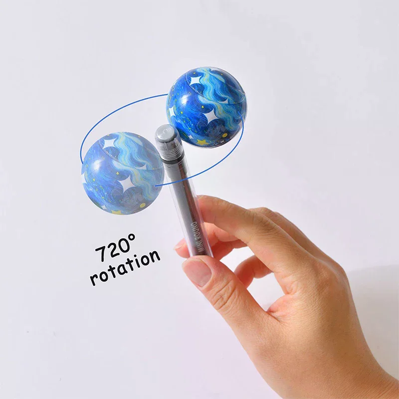  Planet Themed Pen Rotating Magnetic Ballpoint Pen Stress Relief Writing Tool Levitating Floating Needle Tip Pen For Exams Gift