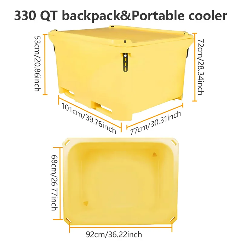 330L Thermal Feature Nestable Industrial Plastic Storage Fish Box Bins Stackable Containers for Logistics Transport & Food Use I