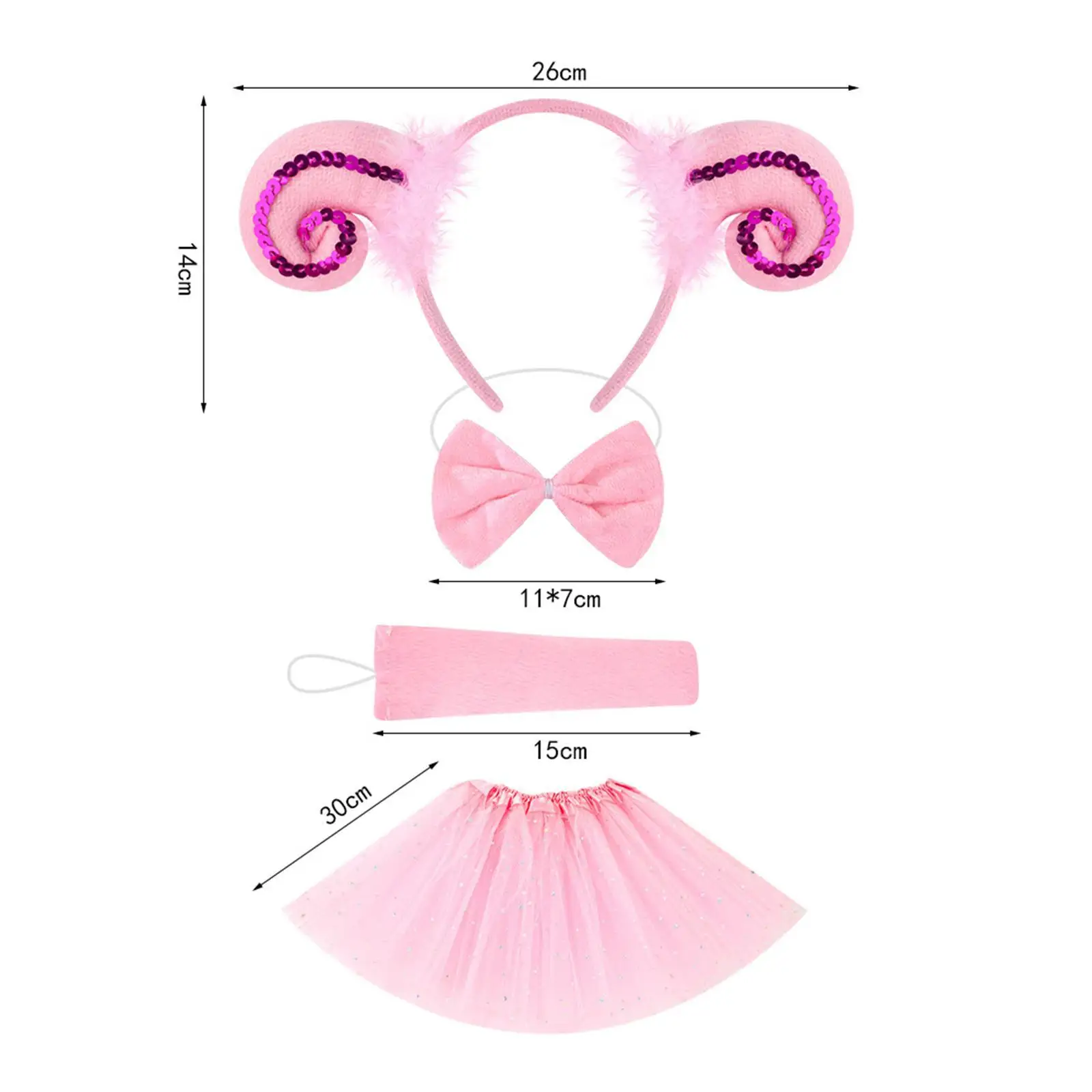 Set costume di agnello animale, accessori perfetti per costumi di animali per festival e