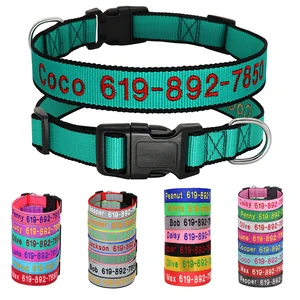 Collier pour chien brodé en nylon ajustable Pièce d’identité personnalisée Accessoires Colliers pour animaux pour chiens petits, moyens et grands Fournitures pour animaux Perro 8 meilleurs noms de collier pour chien en vente - No 6