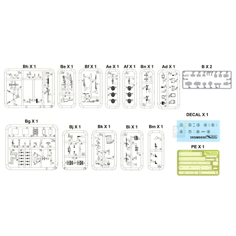 Gecko model Assembly Model Kit 35GM0050 US Airborne Equipment 1/35