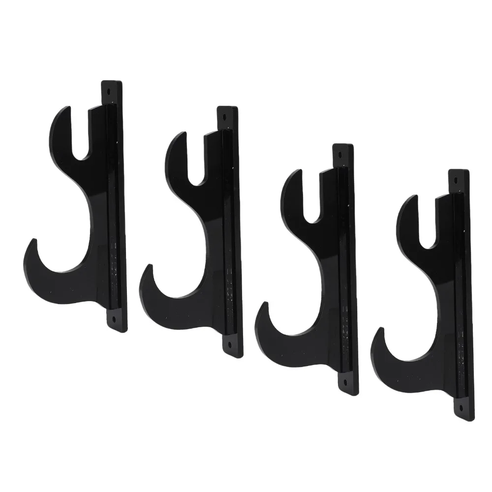 4Pcs Stable Acrylic Wall Mount Sword Stand Black 16.5x7cm Sword Display Holder 2 Tier Sword Rack Home Office Use