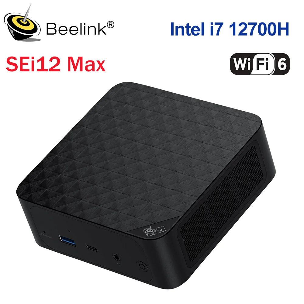 Beelink SEi12 Max мини-ПК Intel i7 12700H (10C/16T до 4,7 ГГц) 32 Гб DDR4 500 Гб M.2 NVMe SSD поддерживает 4K @ 60 Гц двойной HDMI WiFi6