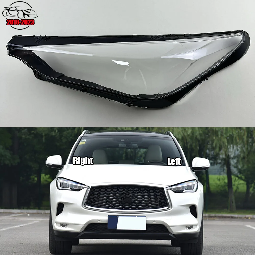 

For Infiniti QX50 2018-2023 Front Headlamps Cover Transparent Lampshade Shell Lens Plexiglass Replace Original Lampshade