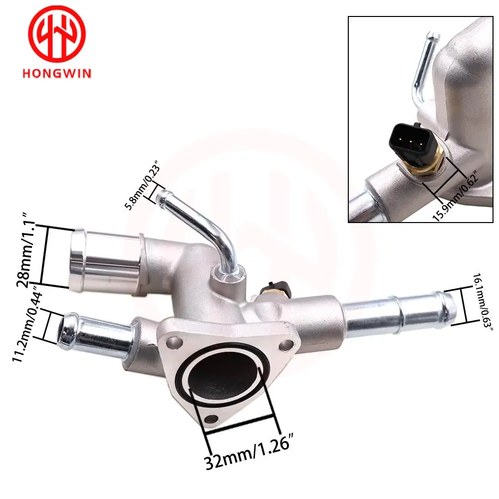 25600-2E000 Coolant Temp. Coolant Outlet Housing For Hyundai Elantra 2011-2020 Kona Tucson KIA Forte Soul  22305 VT-K02