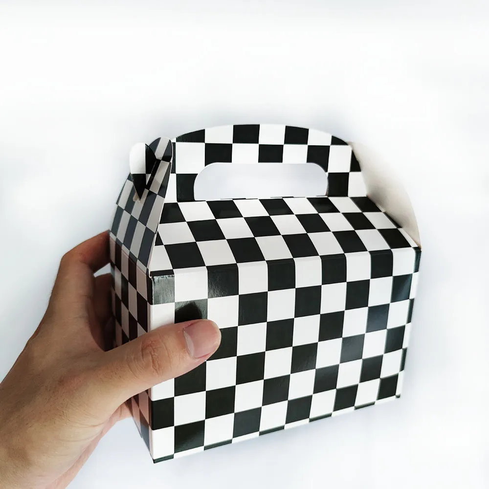 5/10/20/30/50 stücke Schwarz Weiß Checker Geschenk Box Süßigkeiten Snack Papier Box Jungen Racing Thema Geburtstag Party Favor Dekoration Lieferungen – Detail 9