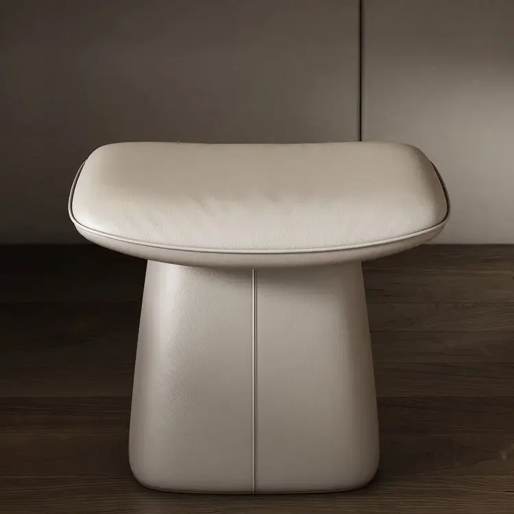 Italian Makeup Stool Solid Wood Dressing Stool Nordic Leather Art Washless Piano Stool Home Bedroom Net Red Ins Shoe Stools