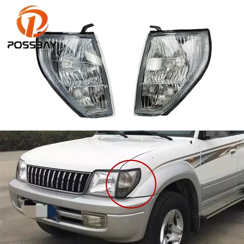 

Автомобильная передняя противотуманная фара POSSBAY для Toyota Land Cruiser Prado 2000 2001 2002, угловой указатель поворота, световой индикатор, лампа в корпусе