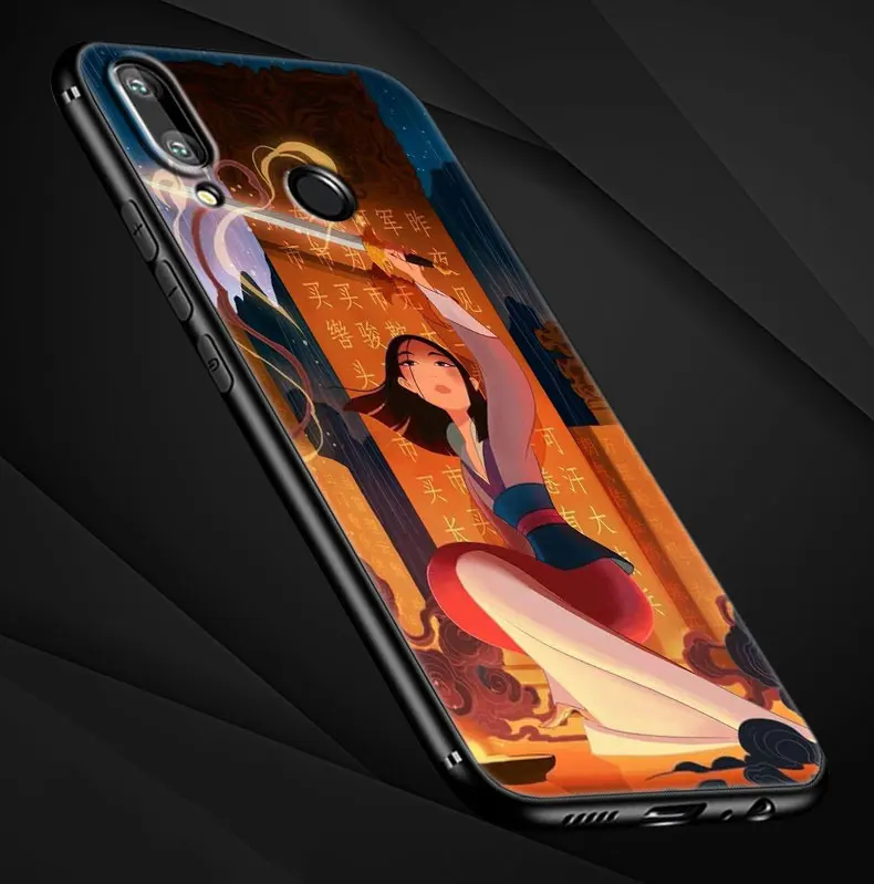 Disney Princess Mulan Case For Honor X6 X7 4G X8 X9 4G 5G Huawei Y9 Y7 Y5 Y6 Y7 Y8 A S P Prime 2018 2019 2020 Black Soft Cover