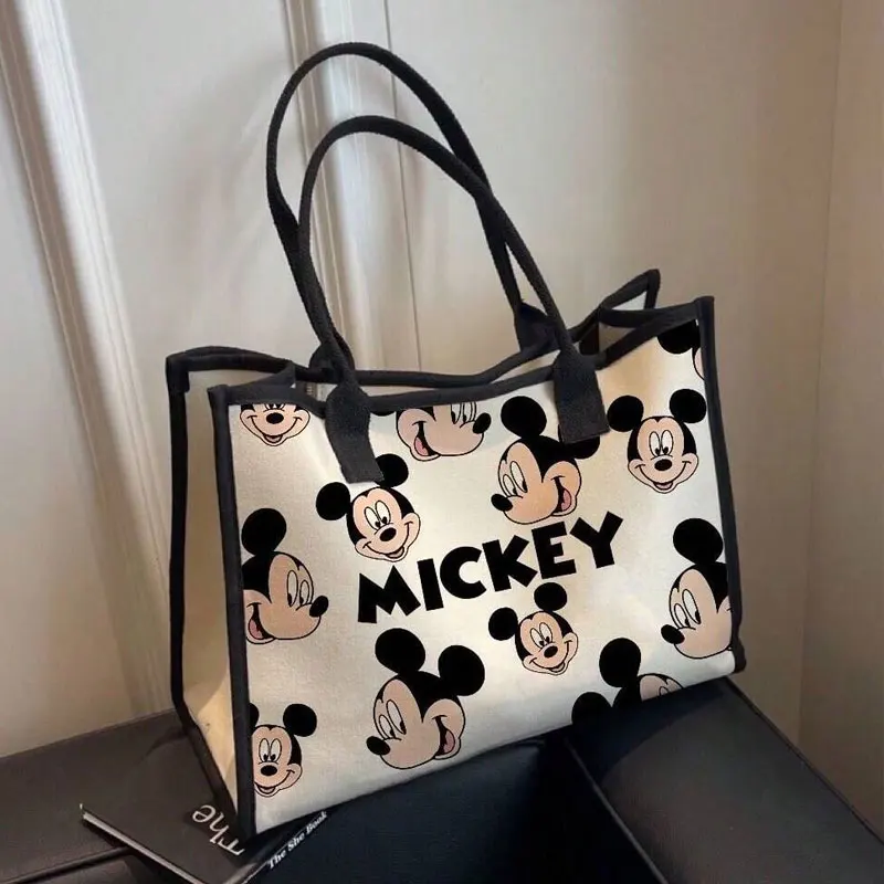 Mickey Minnie One-shoulder Tote Bag High Capacity Commuter Outing Bag Single Shoulder Crossbody Bag Large Capacity Makeup