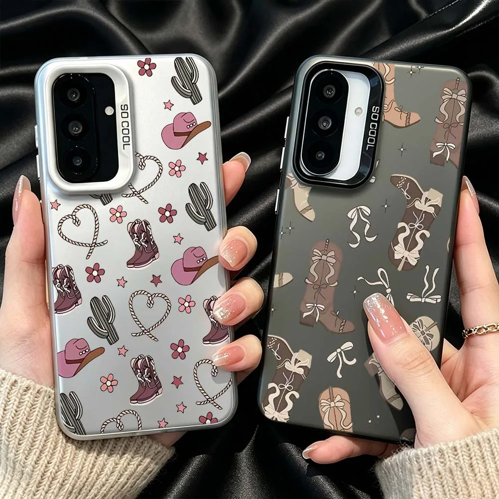 Cowboy Boot Pattern For Samsung Galaxy Note 20 A73 A72 A71 A56 A55 A54 A53 A52 A51 A50 A36 A35 A33 A32 A34 A31 Phone Case