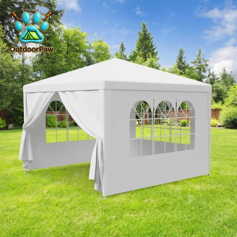 10'x10' Outdoor Canopy Tent Gazebo Shelter Party Wedding Tent Event w/Sidewalls