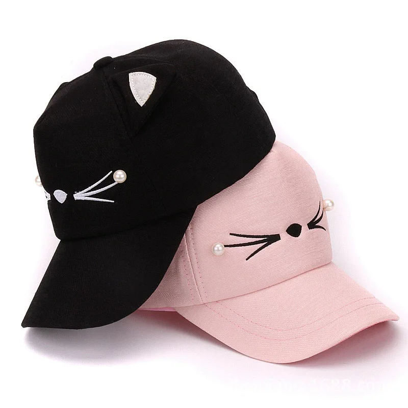 2024 New Cats Ears Fleece Hat Peak Cap Baseball Cartoon Cotton Outdoor Sport Casual Sun Cap Cosplay Fashion Plush Hat