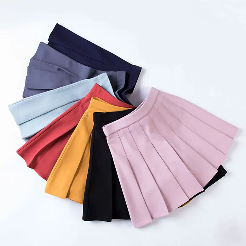 Summer Elastic Waist Elastic Pleated Skirt Short Pantskirt Draping Effect with Safety Pants High Waist Slimming and Short Skirt