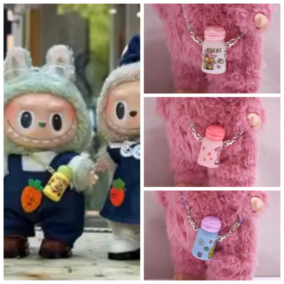

Mini Milk Water Bottle Doll With Crossbody Bag Accessories Mini Camera DIY Doll Toys For Ropa Labubu Trendy Match
