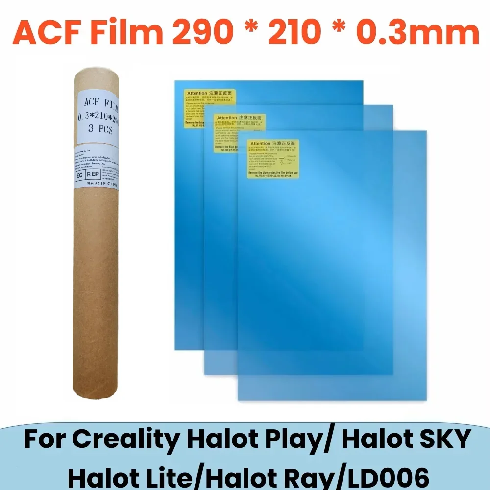 

3 шт. пленка ACF 290x210 мм для CREALITY HALOT PLAY LD006 HALOT SKY 2022 HALOT RAY HALOT LITE, детали для 3D-принтера из смолы