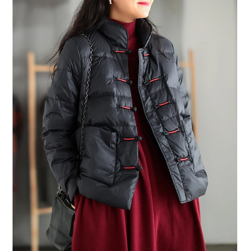 Warm Lightweight ort Padded Cotton Jaet for Women Loose Fitting Large Size Faionable Winter Outerwear Chinese Ethnic Sle