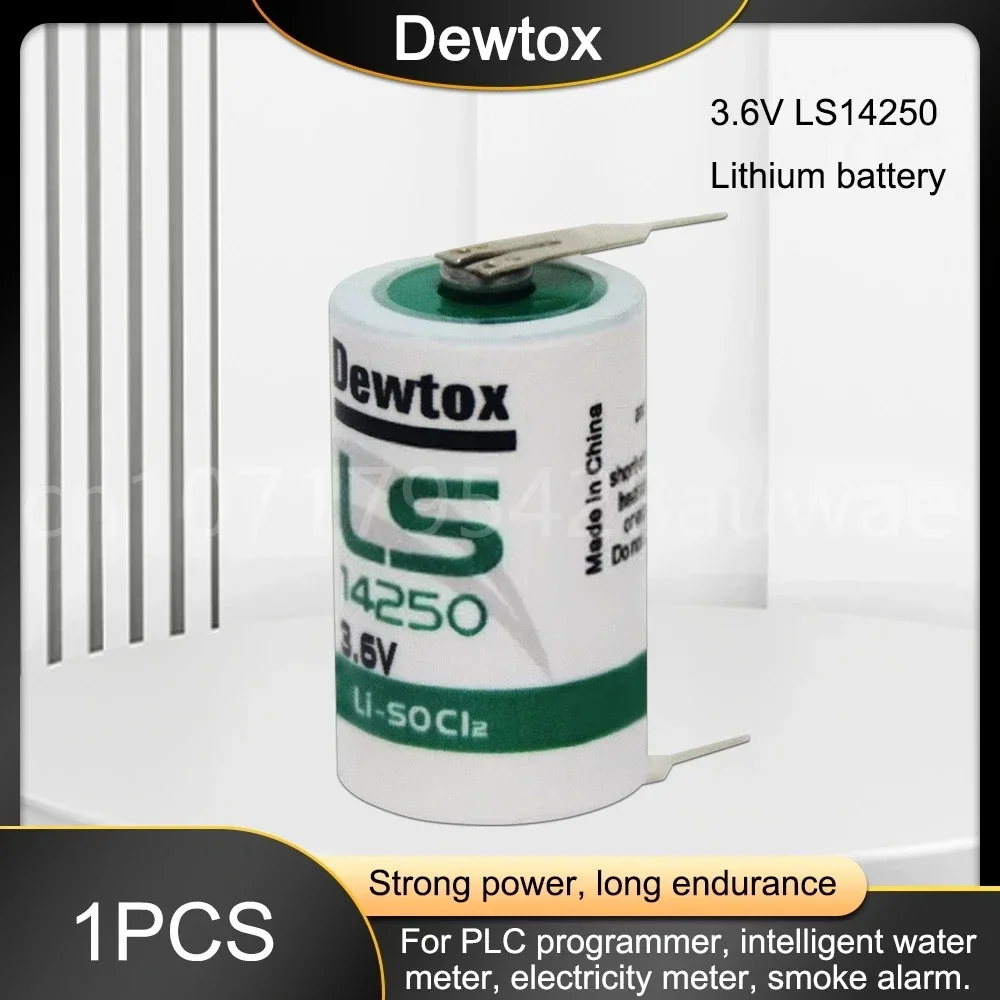 1 قطعة 3.6 فولت 1200 مللي أمبير LS14250 14250 بطارية ليثيوم أيون مع دبابيس ل PLC أدوات آلة التصنيع باستخدام الحاسب الآلي شاشة تعمل باللمس عداد المياه الغاز
