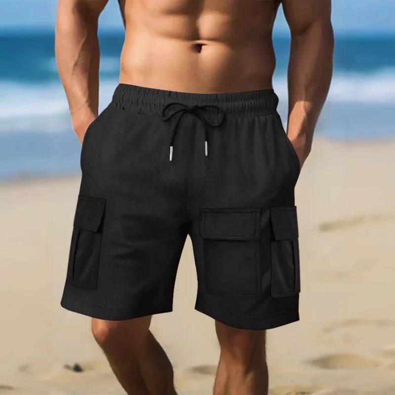 

Men's Cargo Shorts Multi Pockets Quick Dry Drawstring Elastic Waist Casual Summer Beach Sports Short Pants
