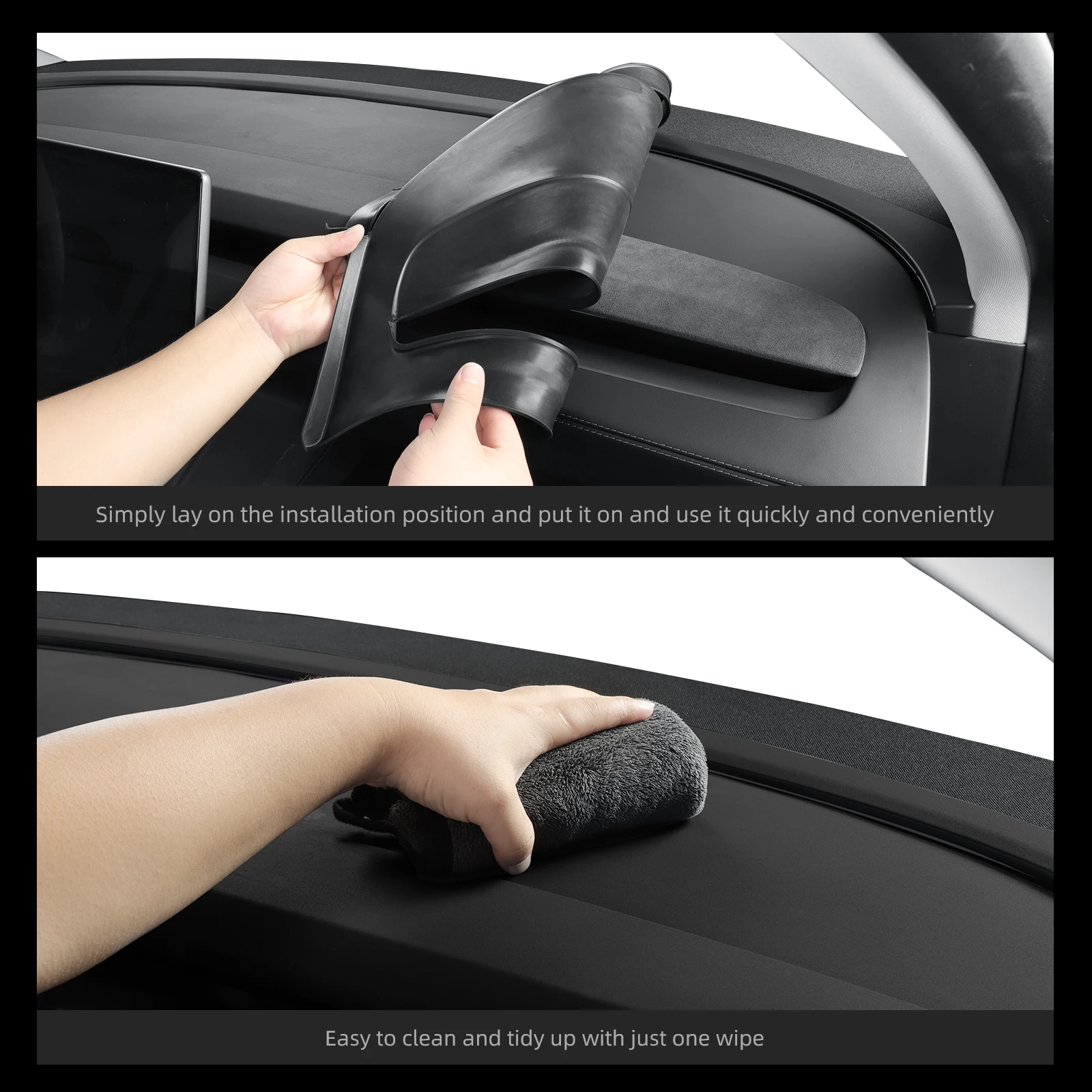 LUCKEASY Linkslenker für Tesla Model Y Juniper 2025 2026 LHD Anti-Schmutz-Schutzpolster Mittelkonsole Seiten-Anti-Kick-Polster TPE – Detail 19