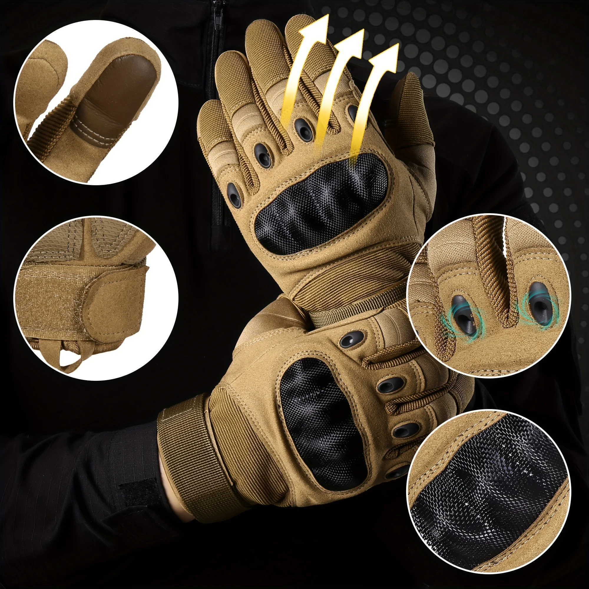 الرياضة في الهواء الطلق الصيد قفازات المشي كاملة الأصابع قفازات تسلق الجبال اللمس تصميم اللياقة البدنية حماية قفازات الدراجات النارية الرياضية