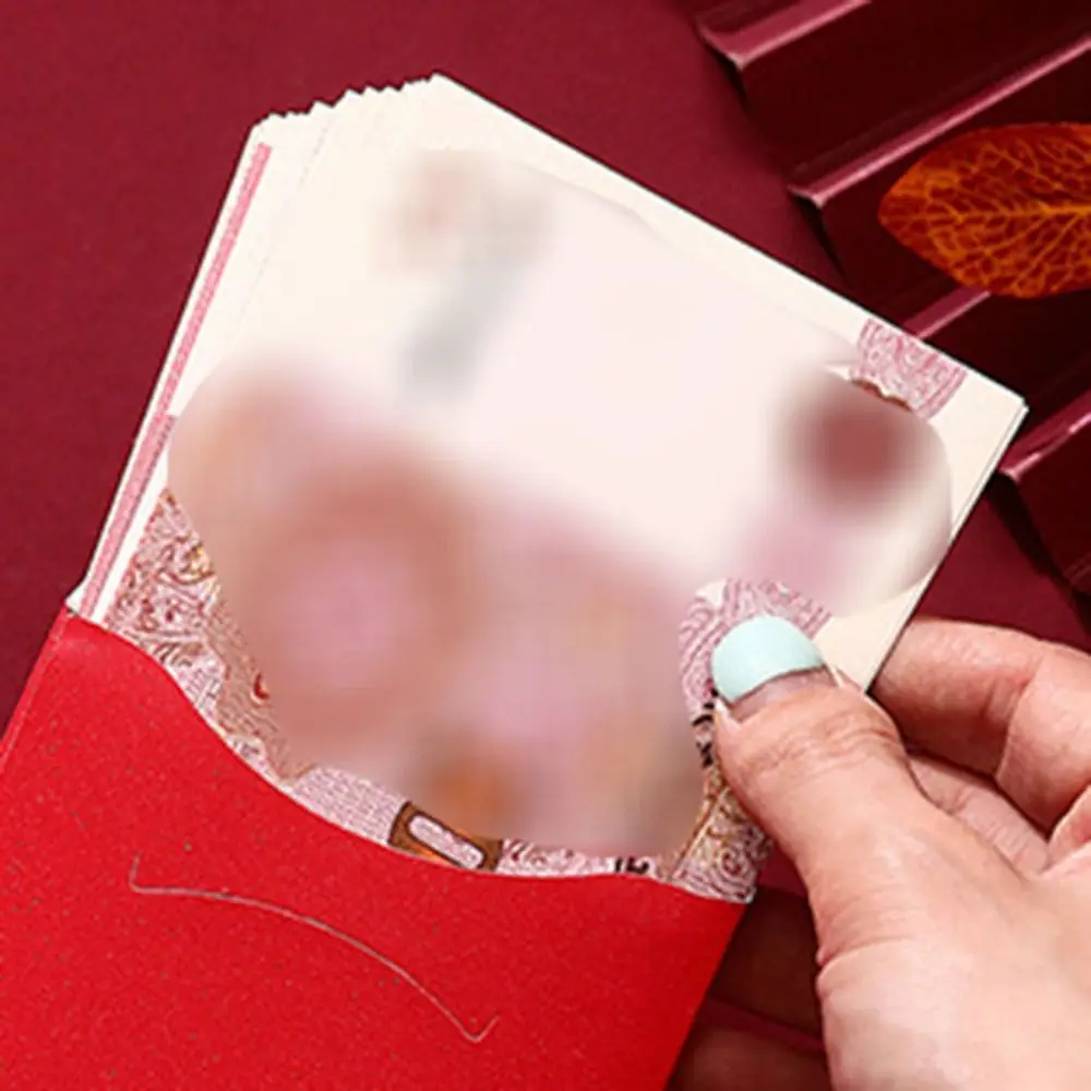 6 Stück Haushalt 3D Chinesisches Neujahr Roter Umschlag mit Quaste Gemischtes Muster Rotes Paket Hohlglücksgeldbeutel Jahr der Schlange