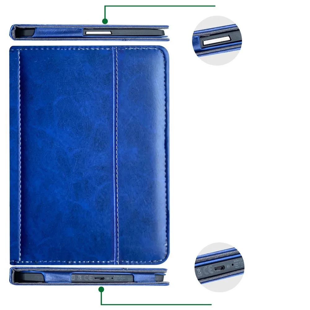 Luxury Cover for 6' Kobo Nia Model N306 E-Reader, Flip Folio Slim Portable Durable Noble Leather Protective Sleeve