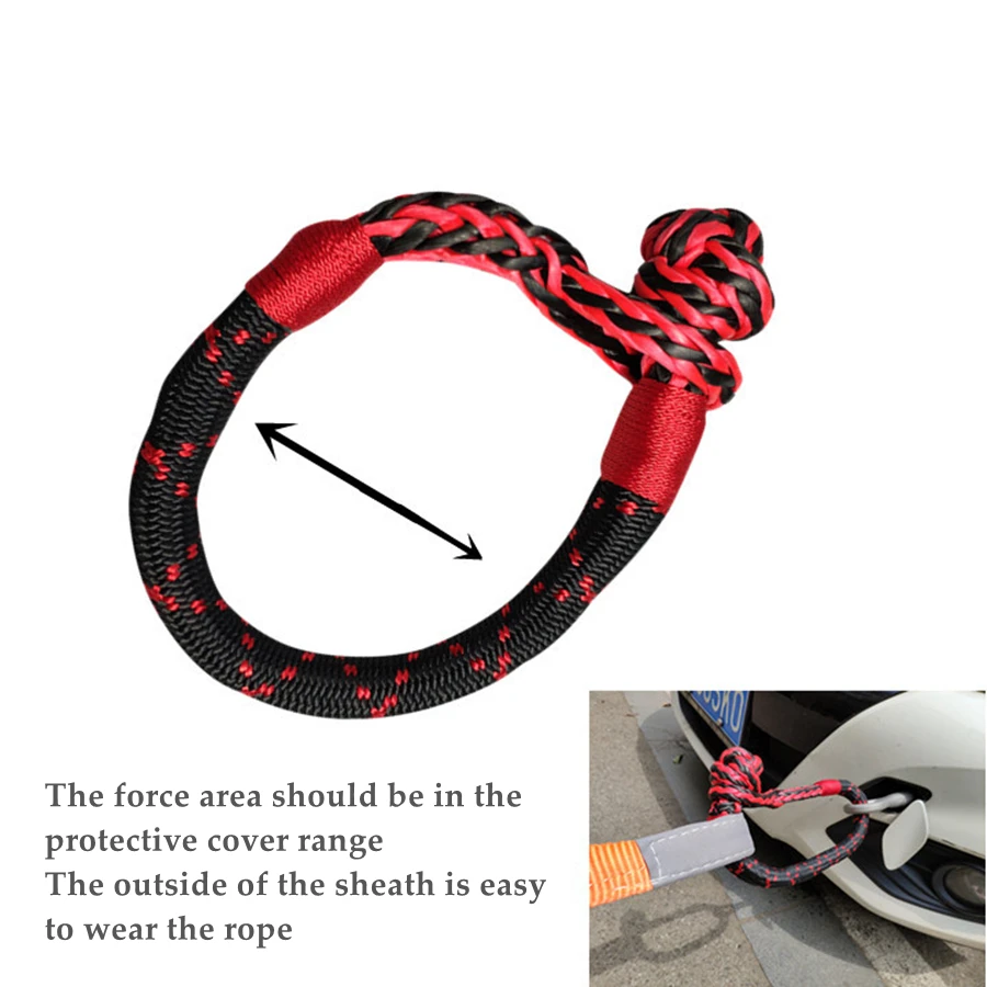 Upgrade 15 Ton 26,448 lbs Breaking Strength Winch Synthetic Soft Shackle for Jeep Sailing ATV UTV SUV Off-Road Vehicle Recovery