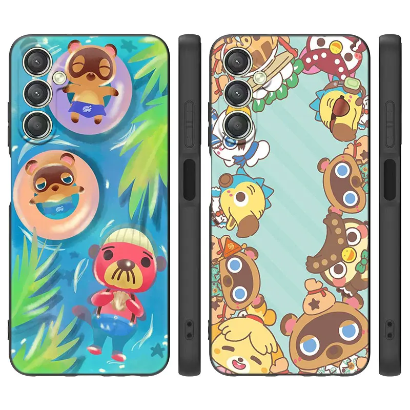 Animal Crossing Black Phone Case For Samsung Galaxy A15 A14 A05 A34 A54 A52S A53 A33 A23 A24 A13 A12 A22 A32 A50 A51 A70 A71 A73