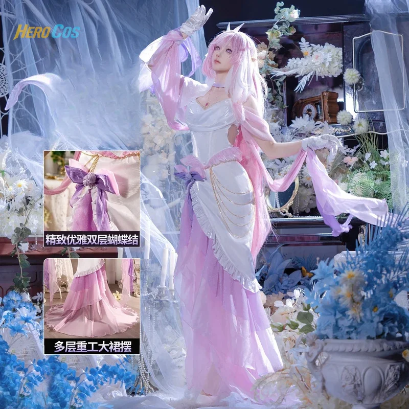 

Honkai Impact 3 Elysia Cosplay Costume Wedding Dress Lovely Uniform Role Play Halloween Carnival Party Outfit for Women