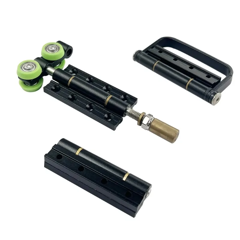 

Hinged folding sliding door roller system for sliding folding door systems with aluminum frames