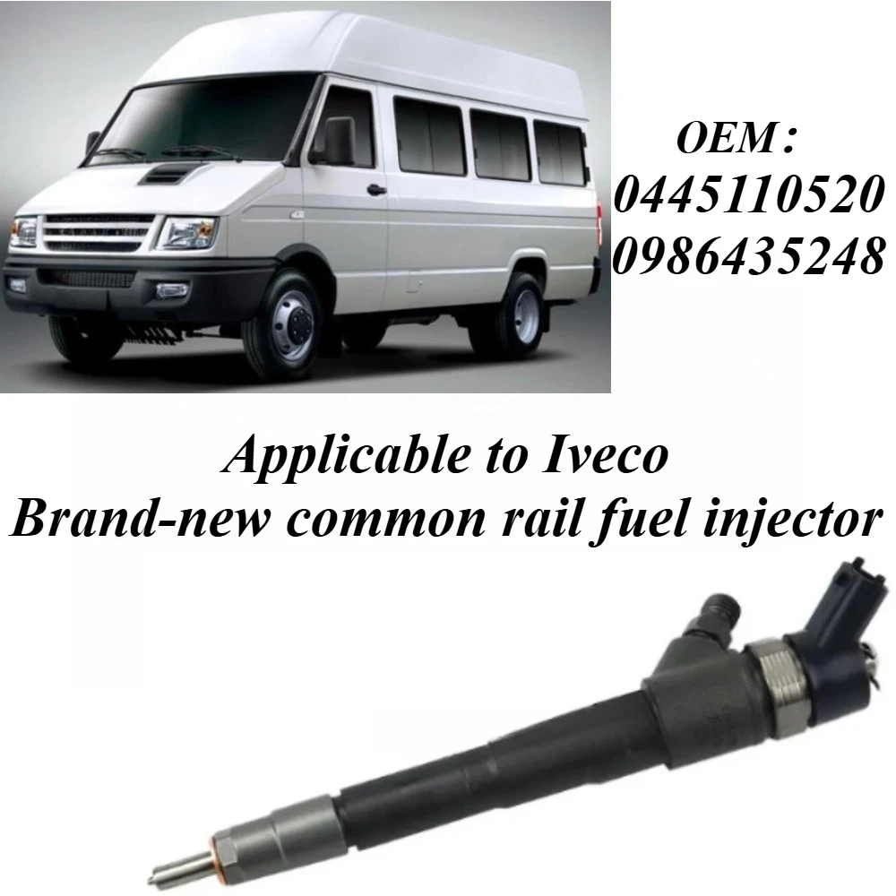 

For Iveco Truck Common Rail Fuel Injector 0445110520 0986435248 New High Performance Diesel Engine Parts Replacement Accessories
