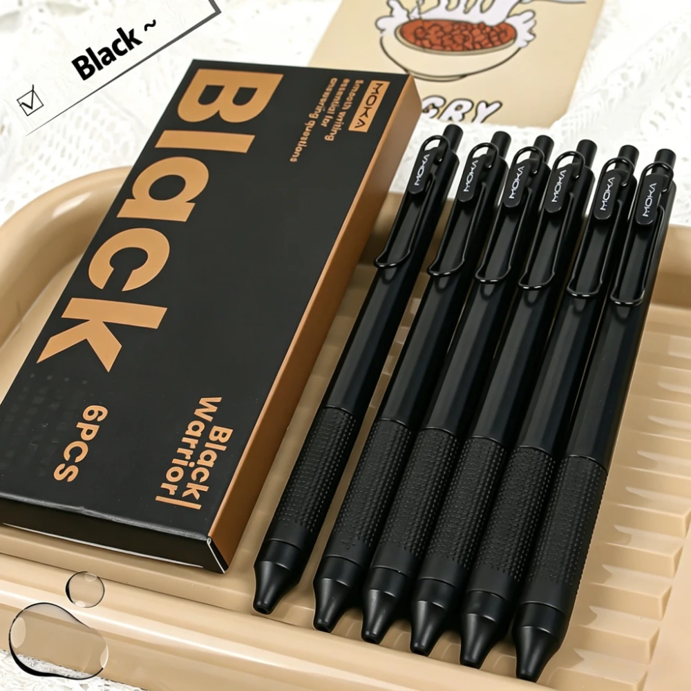 

6Pcs Retractable Gel Pens 0.5mm Black Ink Smooth Writing Pen Signature Pen Back to School Stationery Office School Supplies