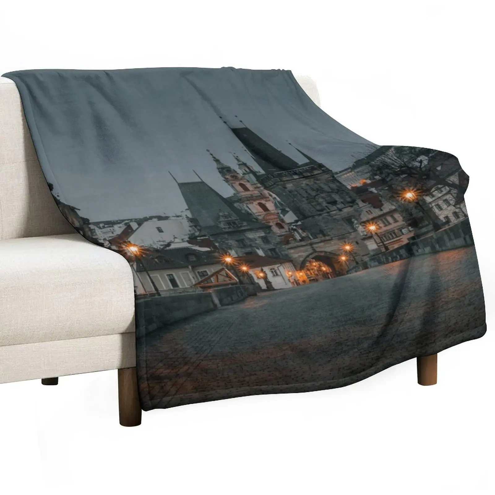 

Spooky Prague Throw Blanket Fashion Sofas cosplay anime Plaid blankets ands Blankets