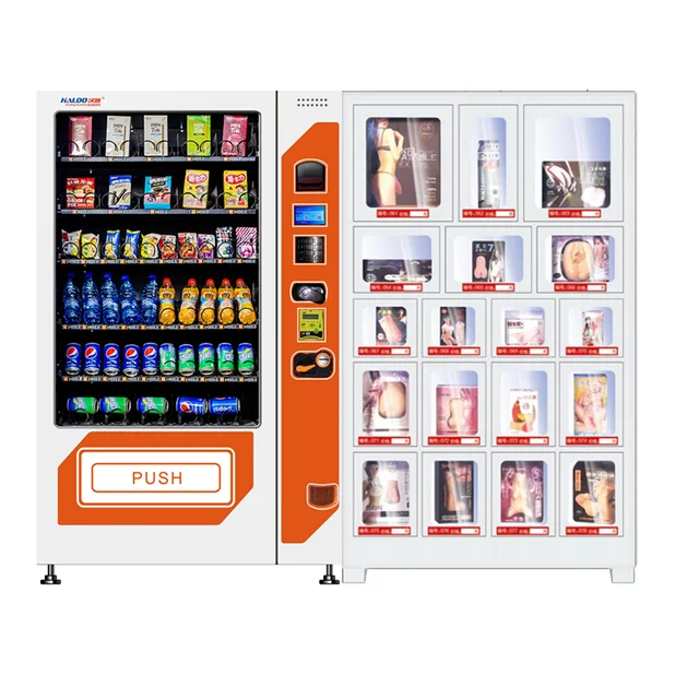 Unmanned Custom Vending Machines Combo Vending Machine Half Drinks Half Adult Products