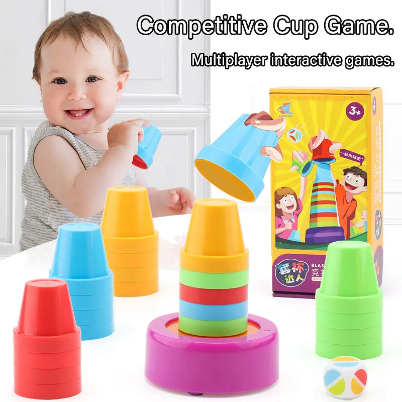 Montessori Color Matching Stacking Cup Kids Toys Sensory Play Logical Thinking Training Board Game Educational Toys For Children