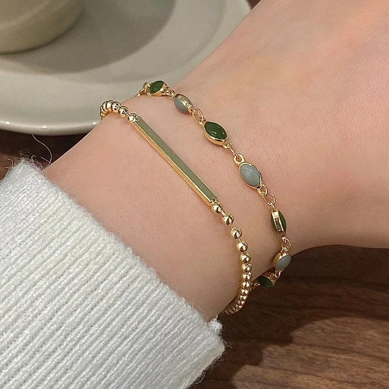 

PONYKISS стерлингового серебра 925 пробы 14 К золото эмаль бусины браслет-подвеска для женщин винтажные геометрические ювелирные изделия минималистичные аксессуары