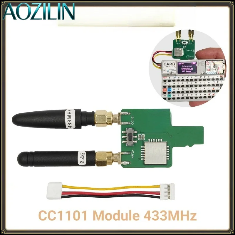 2‑In‑1 CC1101 433MHz RF Module for M5Stack Cardputer,Compatible with Bruce Firmware for RF Experiment Hobby Research Project