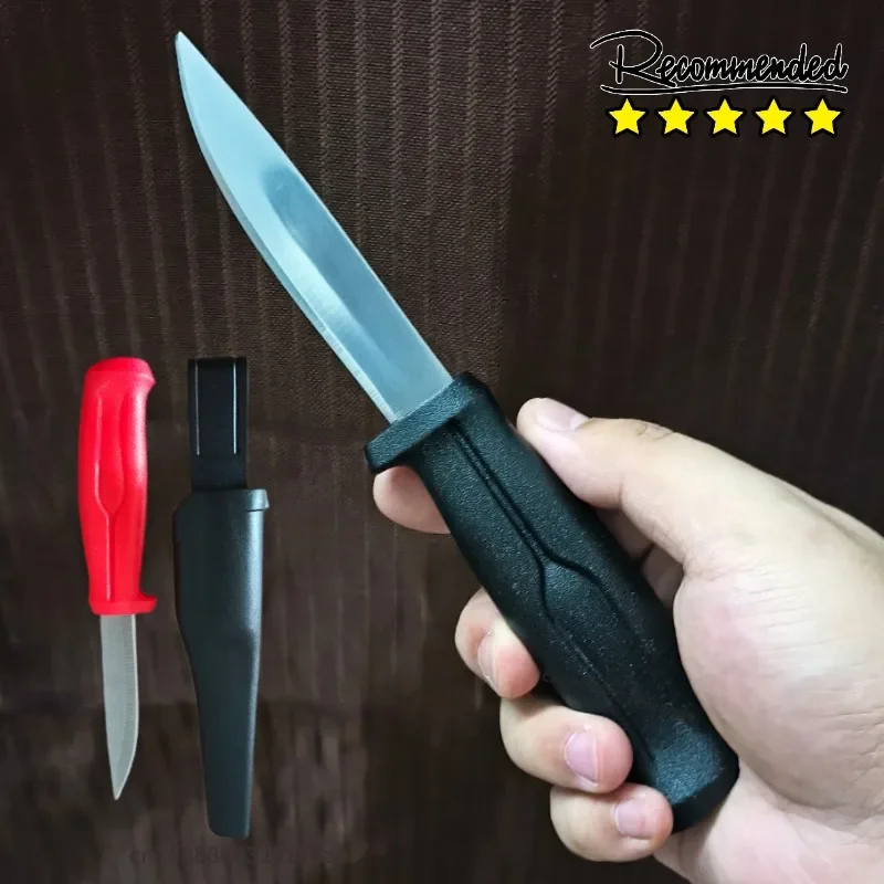 New plastic handle straight knife, high-quality EDC outdoor knife+K sheath, camping, hunting, fishing and survival knife