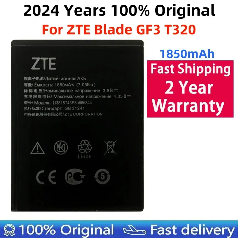 

Original Mobile Phone Replacement 3.8V 1850mAh Li3818T43P3h665344 For ZTE Blade GF3 T320 Battery Baterij Batteries