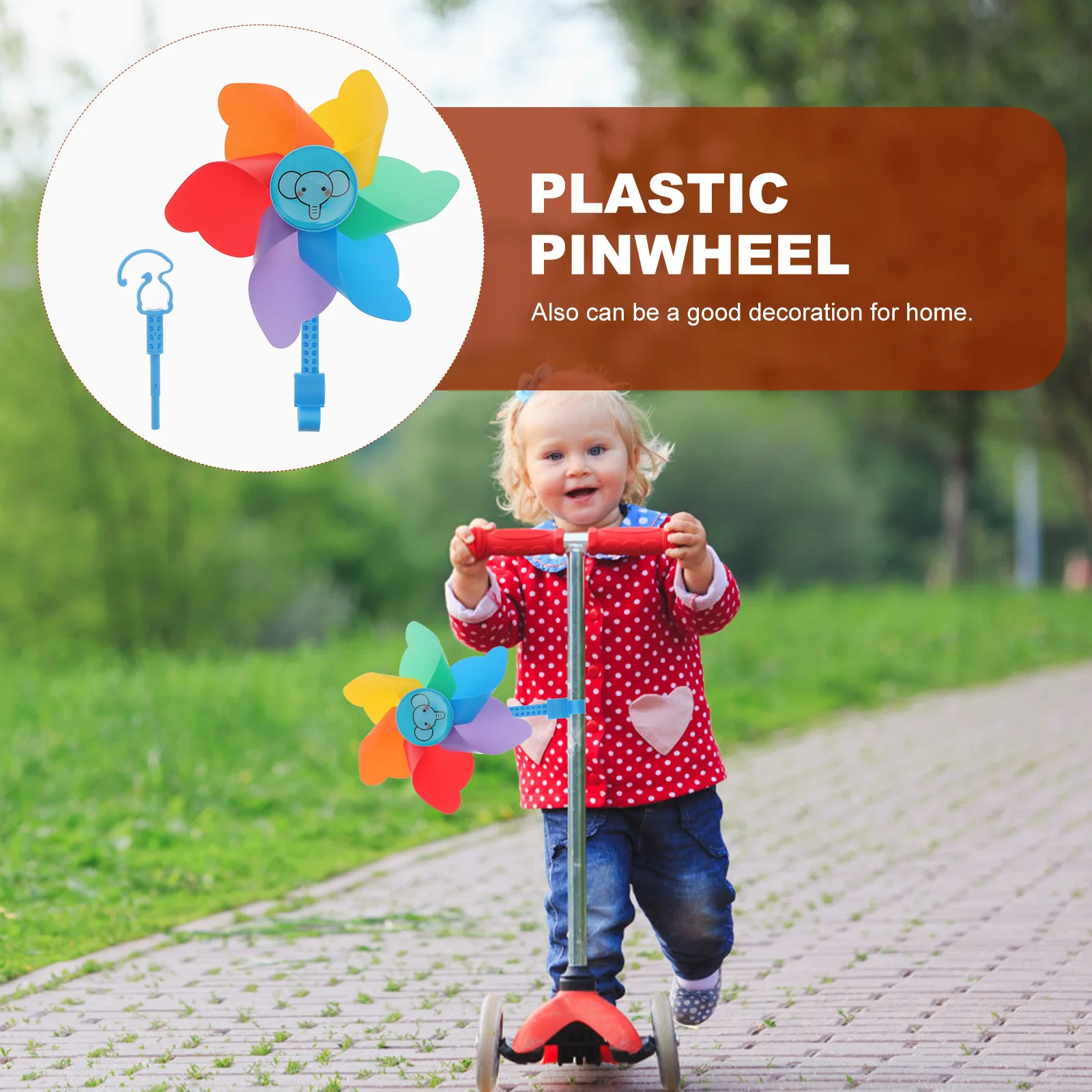 Molino de viento de plástico de Color brillante para manillar de bicicleta, regalo decorativo para niños, 2 uds.