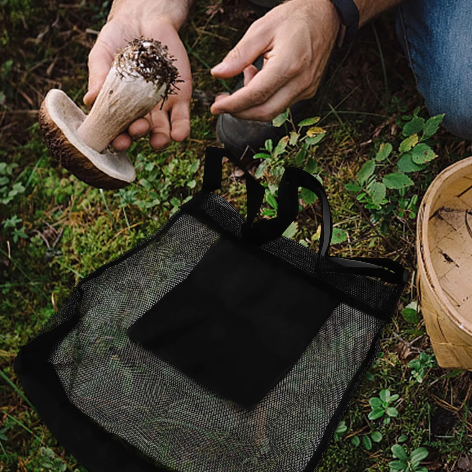 Adjustable Shoulder Strap Mushroom Foraging Kit Foraging Accessories Lightweight And Portable 16.5 X 17.7 Inches