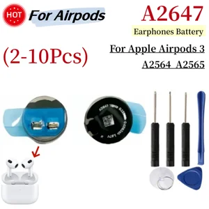 Bilashmart 2 10 BackShell Battery A2647 Apple Airpods 3 Air pods 3 A2564 A2565 Airpods 3rd Replacement Batteria +Free tools