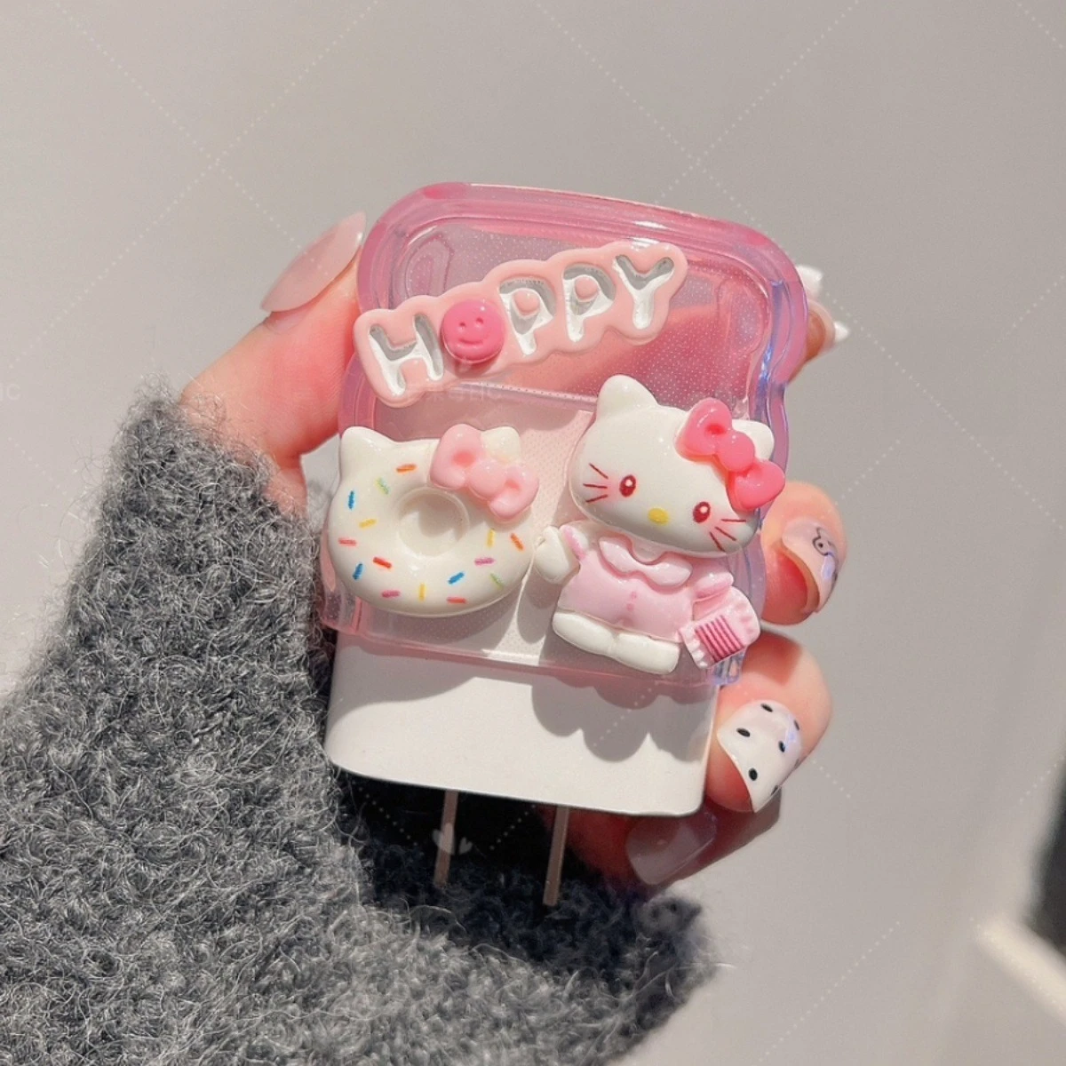 2025 الغطاء الواقي لشاحن أبل الجديد الأكثر مبيعًا بيجامة دونات وردية اللون Kt غطاء حماية لكابل البيانات #4