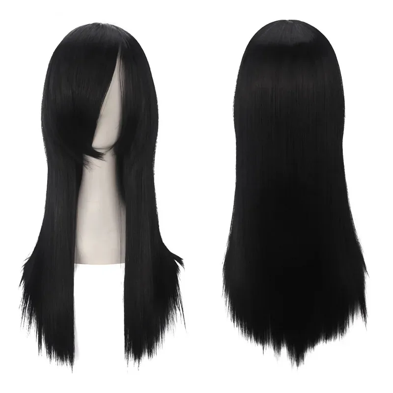 

Didi 211ccutoo Orochimaru 60 см/23,6 дюйма, черные прямые длинные синтетические волосы с челкой, высокотемпературное волокно, косплей, полные парики